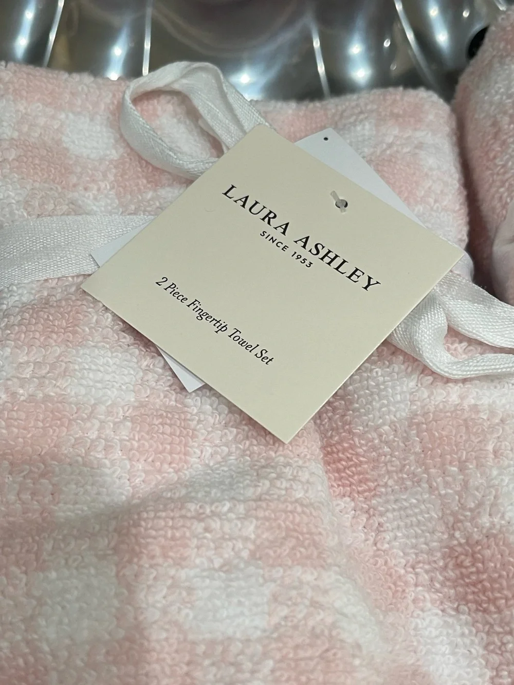Laura Ashley Ginny Pink White Towels Bundle - bath, hand & finger towels -NEW!